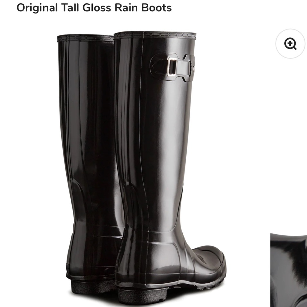 Hunter Women's Original Tall Gloss Rain Boots size 6 black - Picture 2 of 16